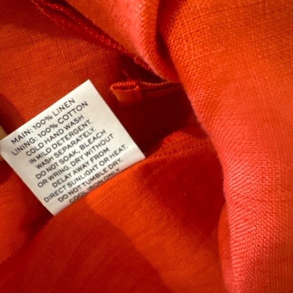 RUMER NWT Freya Cut Out Mini Dress Linen Puffed Sleeves Tuscany Red M - Picture 11 of 11
